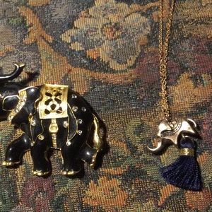 Lot of Elephant BOHO VTG Bag, Necklace, Bracelet, Brooches & Free Gifts